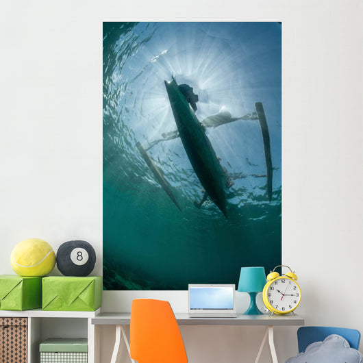 Wooden Outrigger near Remote Wall Decal