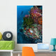 Diver Hovers above Colorful Wall Decal