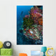 Diver Hovers above Colorful Wall Decal