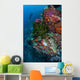 Diver Hovers above Colorful Wall Decal