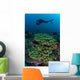 Diver Swims above Healthy Wall Decal Design 2