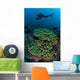 Diver Swims above Healthy Wall Decal Design 2