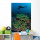 Diver Swims above Healthy Wall Decal Design 2
