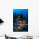 Diver above Beautiful Reef Wall Decal