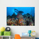 Scuba Diver Swims above Wall Decal