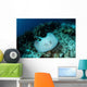 Roughtail Stingray Swims over Wall Decal Design 2