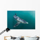Sleek Blue Shark Swimming Wall Decal Design 18