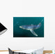 Sleek Blue Shark Swimming Wall Decal Design 17