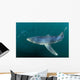 Sleek Blue Shark Swimming Wall Decal Design 17
