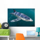 Sleek Blue Shark Swimming Wall Decal Design 16