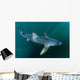 Sleek Blue Shark Swimming Wall Decal Design 15
