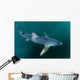 Sleek Blue Shark Swimming Wall Decal Design 15