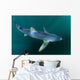 Sleek Blue Shark Swimming Wall Decal Design 15