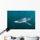 Sleek Blue Shark Swimming Wall Decal Design 14