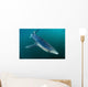 Sleek Blue Shark Swimming Wall Decal Design 13