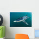 Sleek Blue Shark Swimming Wall Decal Design 12