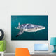 Sleek Blue Shark Swimming Wall Decal Design 11