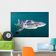 Sleek Blue Shark Swimming Wall Decal Design 11