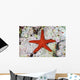 Small Red Starfish Clings Wall Decal
