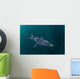 Sleek Blue Shark Swimming Wall Decal Design 10