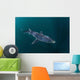 Sleek Blue Shark Swimming Wall Decal Design 10