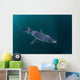 Sleek Blue Shark Swimming Wall Decal Design 10