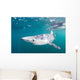 Sleek Blue Shark Swimming Wall Decal Design 7