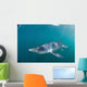 Sleek Blue Shark Swimming Wall Decal Design 5