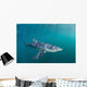 Sleek Blue Shark Swimming Wall Decal Design 2