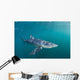 Sleek Blue Shark Swimming Wall Decal Design 2