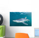 Sleek Blue Shark Swimming Wall Decal Design 1