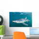 Sleek Blue Shark Swimming Wall Decal Design 1
