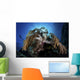Snorkeler Swims over Reef Wall Decal