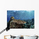 Colorful Blue-green Damselfish Swimming Landscape Wall Decal