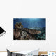 Colorful Blue-green Damselfish Swimming Wall Decal