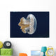 White-spotted Jellyfish Drifts Strong Dark Wall Decal