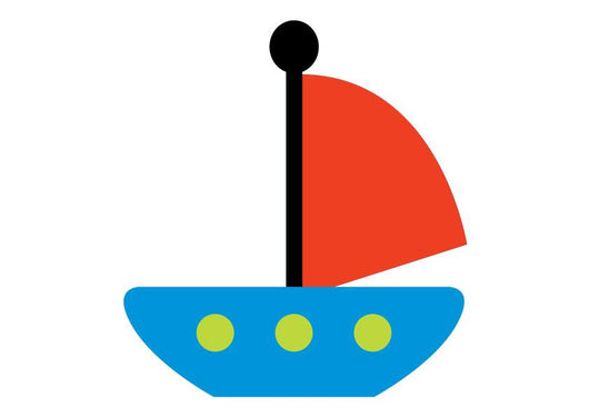 Blue Sail Boat Wall Decal