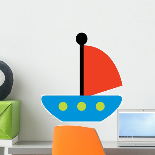 Blue Sail Boat Wall Decal