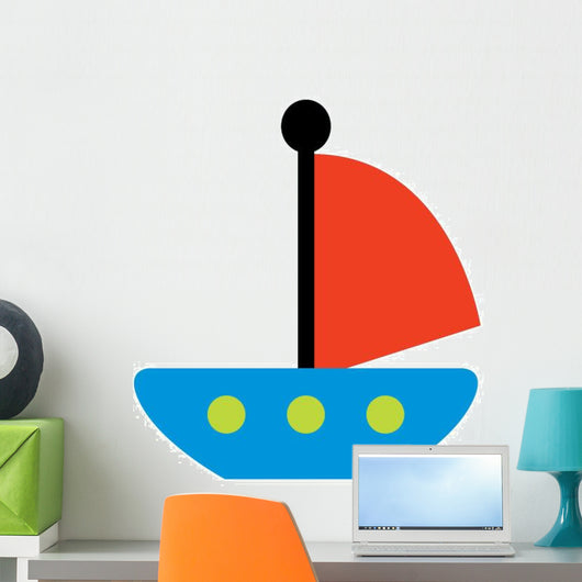 Blue Sail Boat Wall Decal
