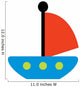Blue Sail Boat Wall Decal