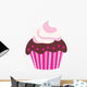 Cute Pink Chocolate Cupcake Wall Decal