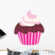 Cute Pink Chocolate Cupcake Wall Decal