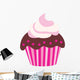 Cute Pink Chocolate Cupcake Wall Decal