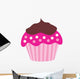 Cute Pink Chocolate Cupcake Wall Decal