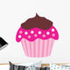 Cute Pink Chocolate Cupcake Wall Decal