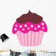Cute Pink Chocolate Cupcake Wall Decal