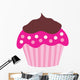 Cute Pink Chocolate Cupcake Wall Decal