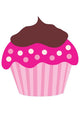Cute Pink Chocolate Cupcake Wall Decal