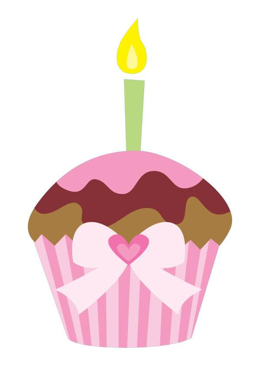 Cute Pink Cup Cake Wall Decal