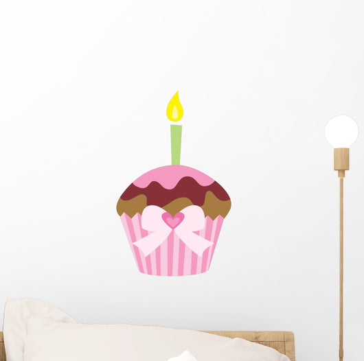 Cute Pink Cup Cake Wall Decal